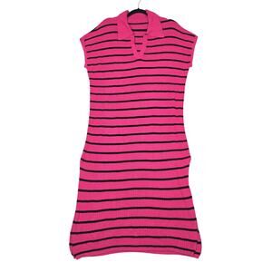 Crochet Knit Dress Striped Sweater Womens Plus Size 2X Pink Casual Beach Vacay